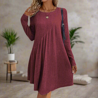 Elegantes Damenkleid Aus Leichtem Stoff Für Alltag Und Lässige Anlässe, Vielseitig Kombinierbar, In Mehreren Farben Erhältlich