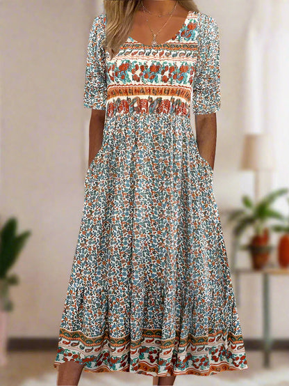 Maxikleid Sommer Damen Mit Gemischtem Farbmuster – Lässige Lange Kleider Für Ganztägigen Komfort