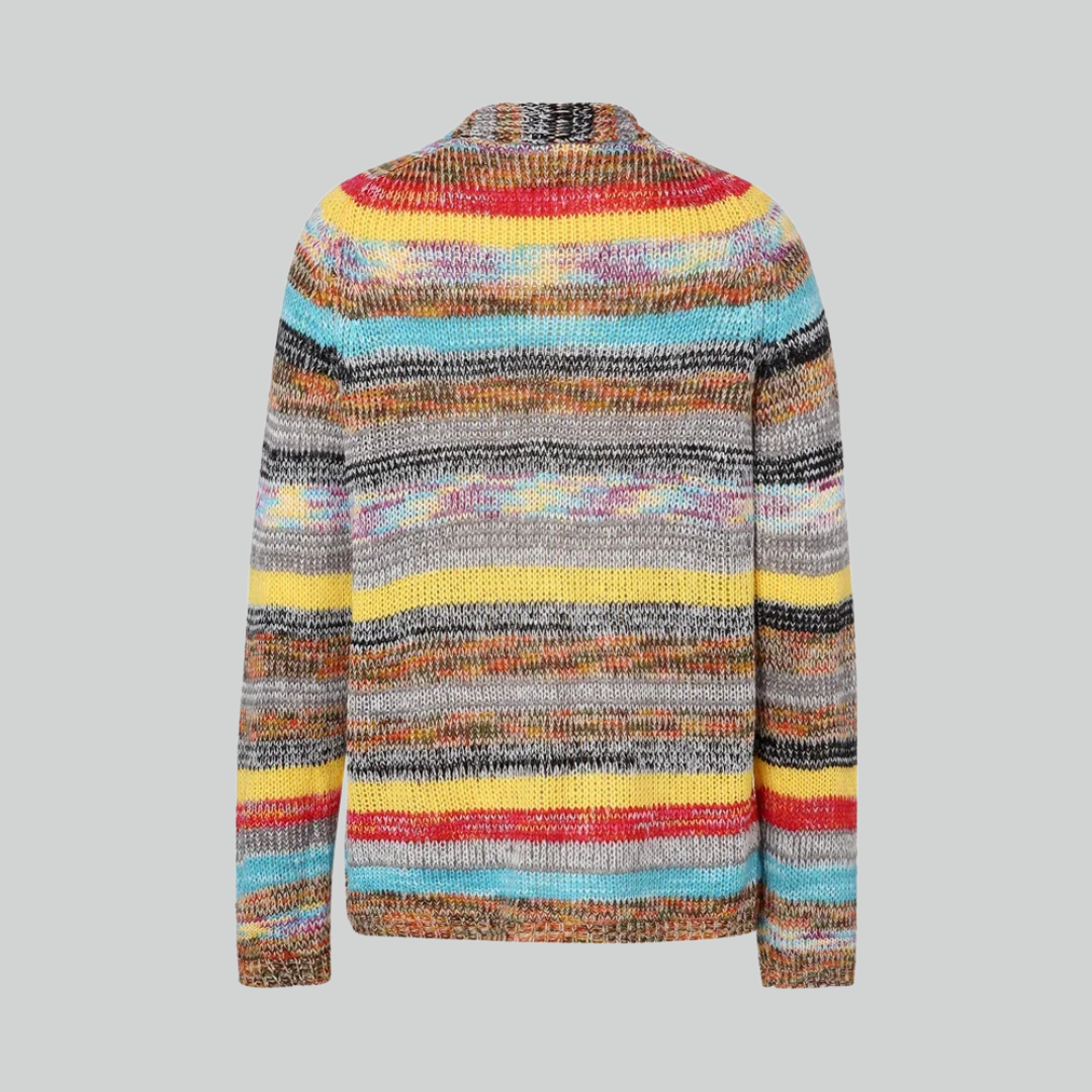 Strickjacke Damen Langarm Gestreifter Cardigan für Herbst Winter - Bequeme und Vielseitige Bekleidung-2