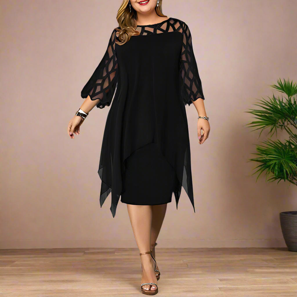 Elegantes Übergroßes Langarm-Midi-Kleid für Frauen – Vielseitig für Festliche Anlässe und Lässige Outfits