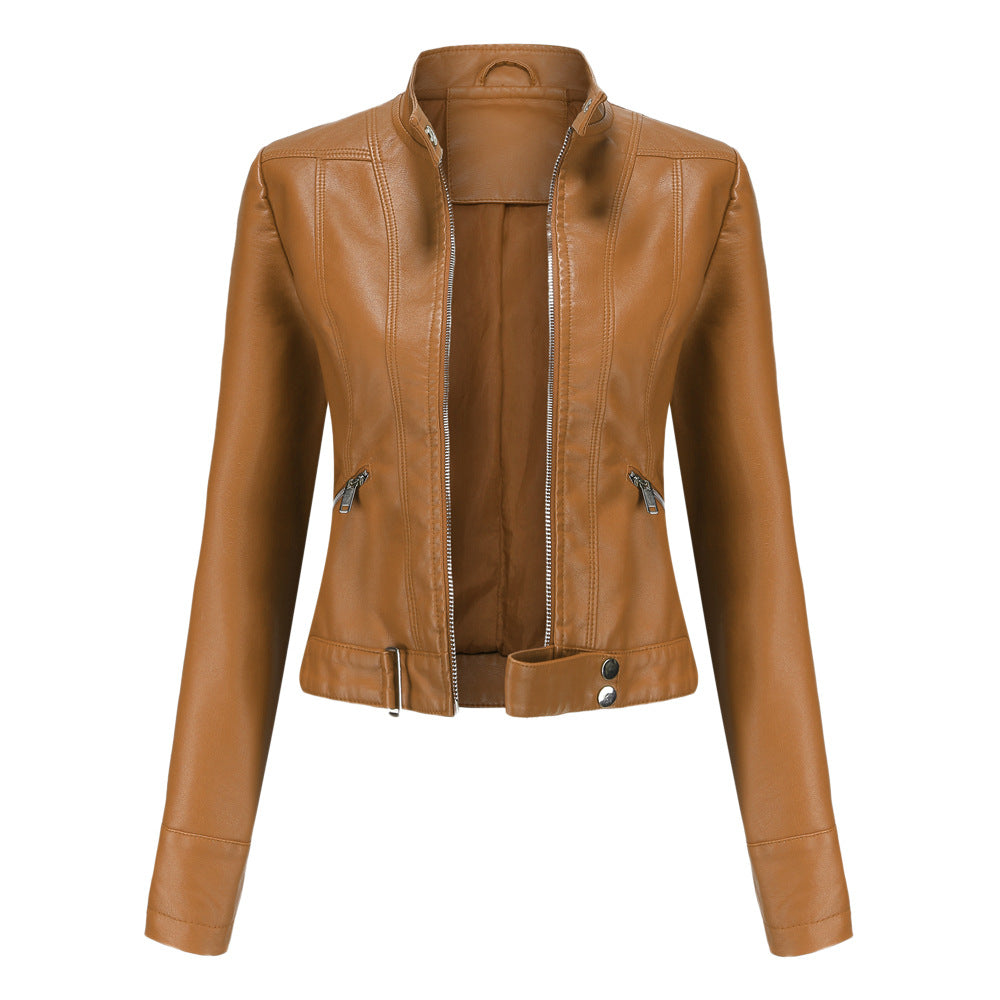 Women’s Fitted Jacket with High Collar Street-Style Outerwear