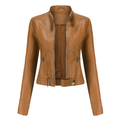 Women’s Fitted Jacket with High Collar Street-Style Outerwear