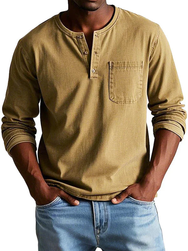 Men’s Vintage Shirt Long Sleeve Casual Classic Design