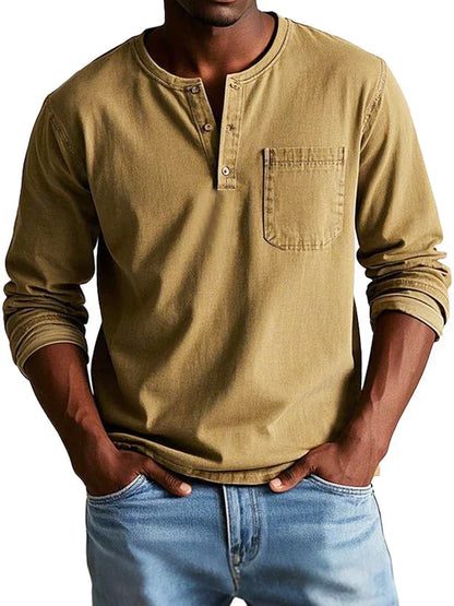 Men’s Vintage Shirt Long Sleeve Casual Classic Design