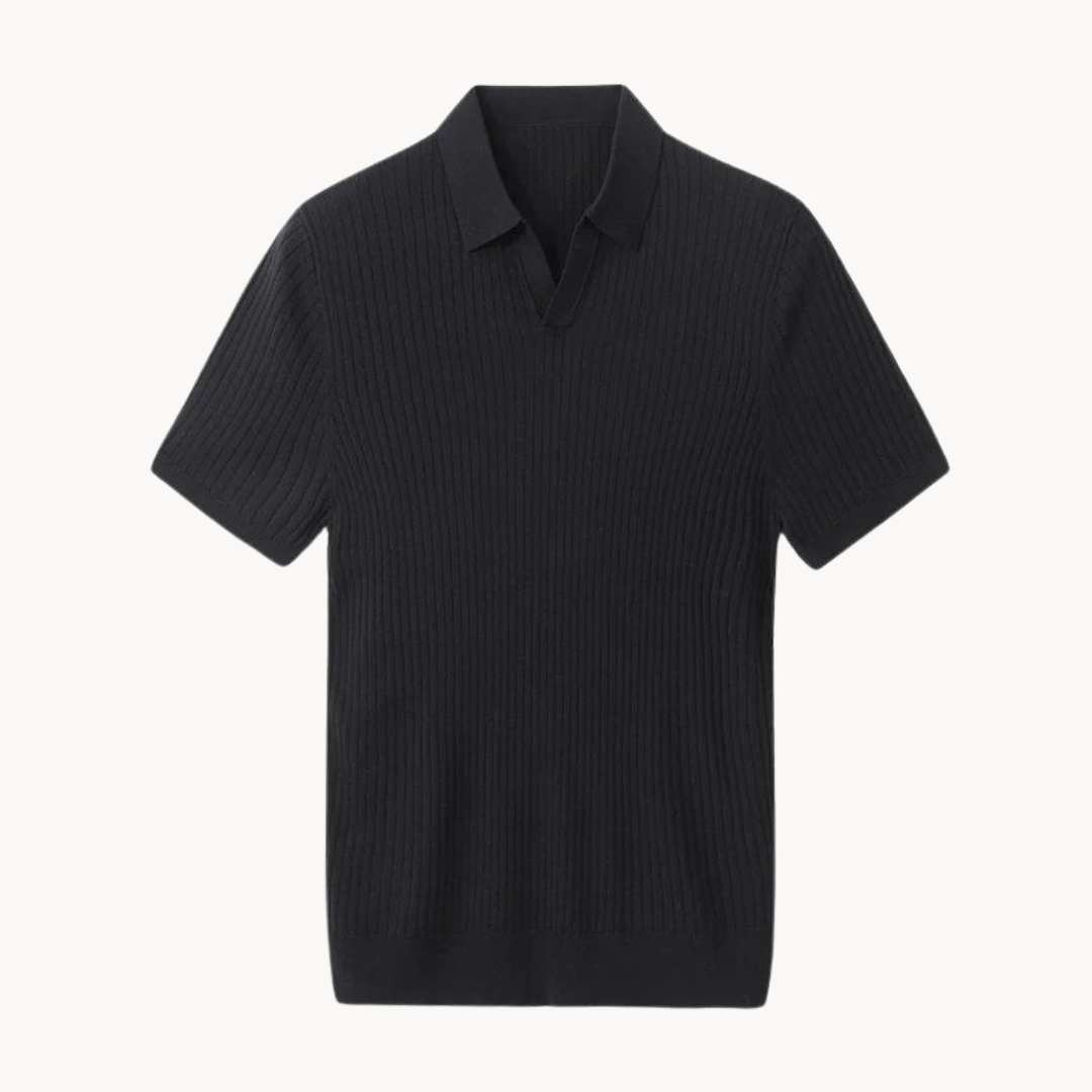 Variant image for Luxuriöses Langarm Poloshirt Herren aus Maulbeerseide und Lyocell-Baumwollmischung, elegantes Polo Hemd für jeden Anlass-11