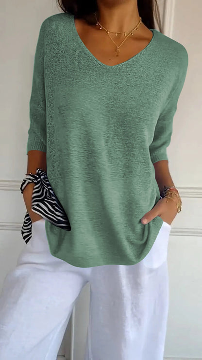 Women’s V-Neck Relaxed Fit Top Casual Chic Everyday Style