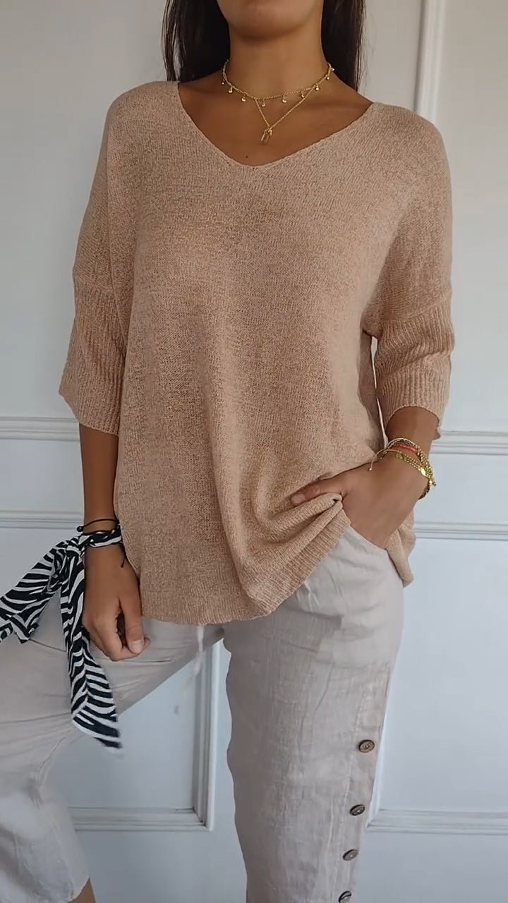 Women’s V-Neck Relaxed Fit Top Casual Chic Everyday Style