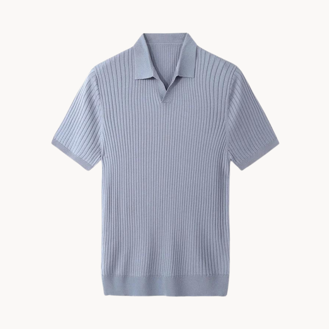 Variant image for Luxuriöses Langarm Poloshirt Herren aus Maulbeerseide und Lyocell-Baumwollmischung, elegantes Polo Hemd für jeden Anlass-6
