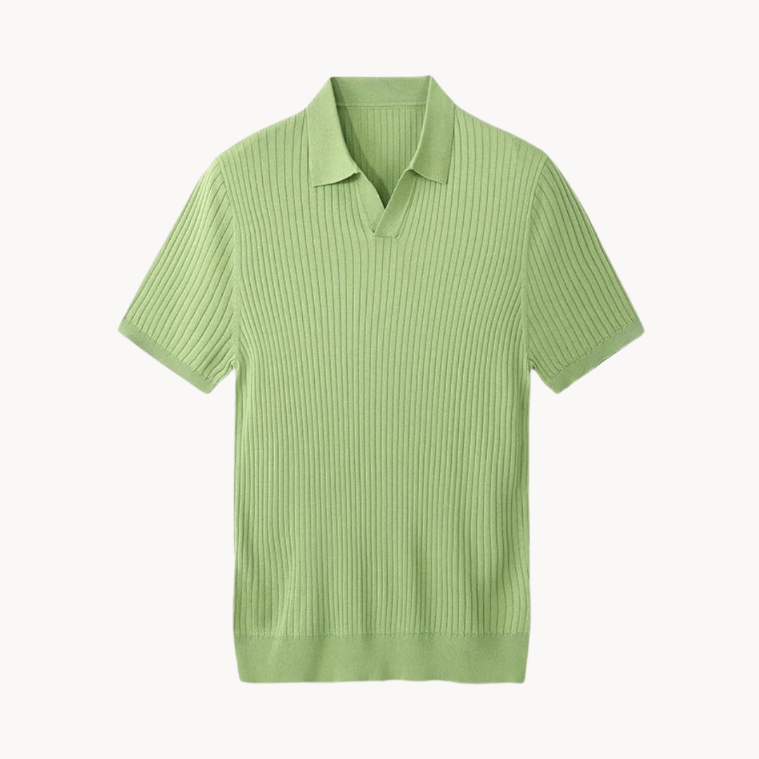 Variant image for Luxuriöses Langarm Poloshirt Herren aus Maulbeerseide und Lyocell-Baumwollmischung, elegantes Polo Hemd für jeden Anlass-26