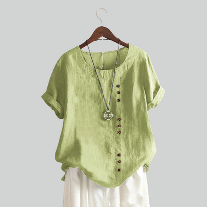 Vintage Knopf T-Shirt Casual Oversize T-Shirt für Damen – Lässige Sommermode-6