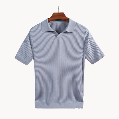 Luxuriöses Langarm Poloshirt Herren aus Maulbeerseide und Lyocell-Baumwollmischung, elegantes Polo Hemd für jeden Anlass-5