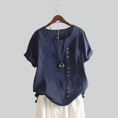 Variant image for Vintage Knopf T-Shirt Casual Oversize T-Shirt für Damen – Lässige Sommermode-49