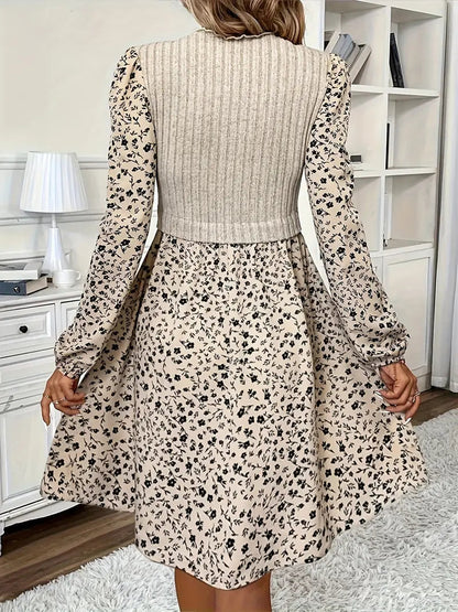 Elegantes Blumendruckkleid Mit Langen Ärmeln Für Damen – Festliche Kleider Für Sommerliche Anlässe