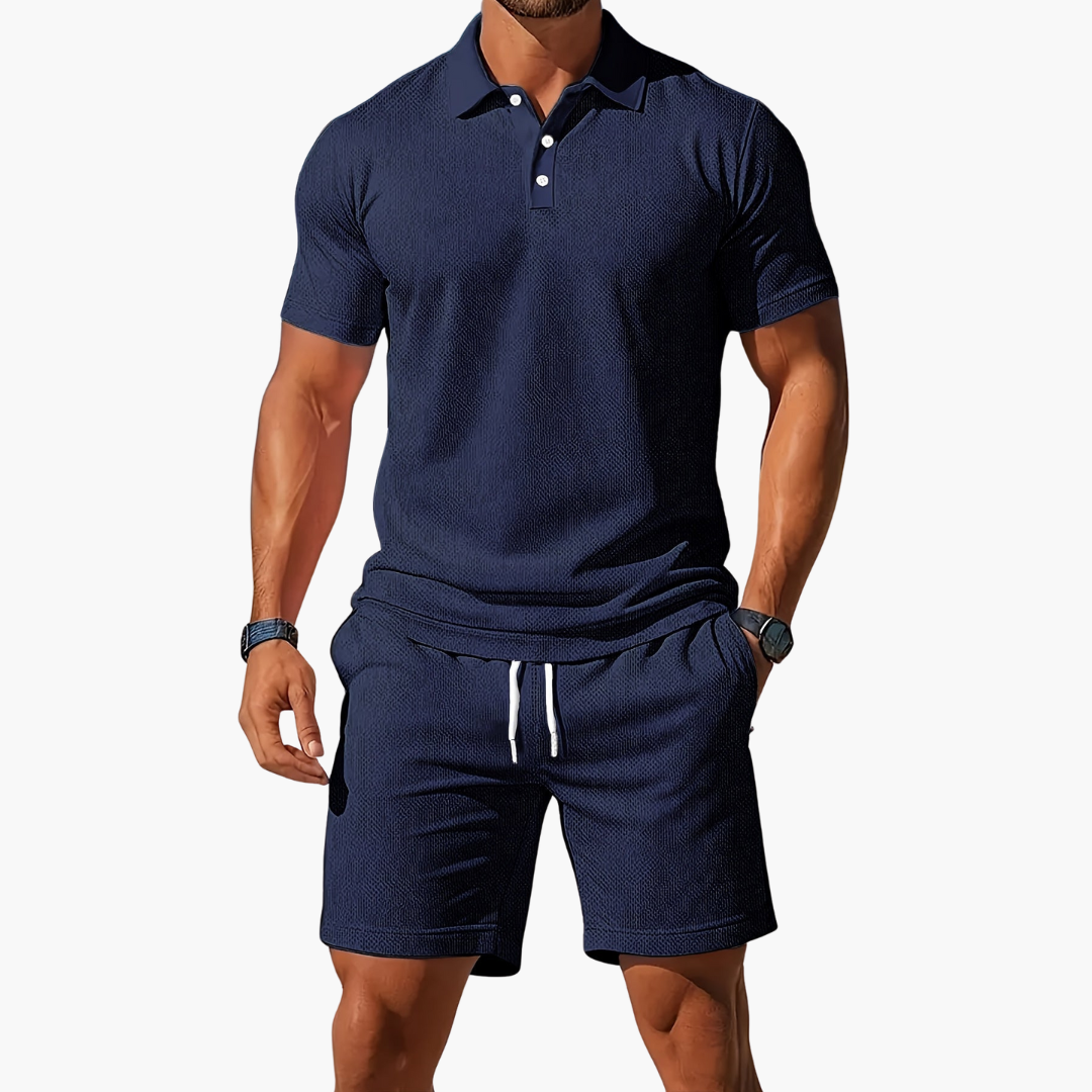 Men’s Polo & Shorts Set Smart-Casual Matching Summer Outfit