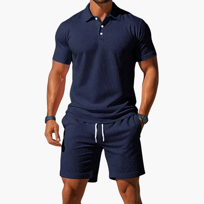 Men’s Polo & Shorts Set Smart-Casual Matching Summer Outfit