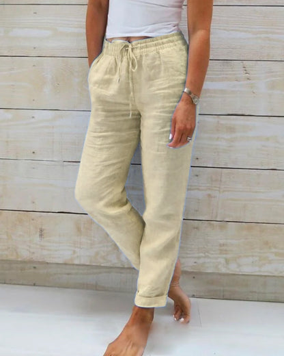 Bequeme Freizeithosen Damen Mit Elastischem Bund, Maßgeschneiderte Casualhose Für Den Ganzen Tag-2