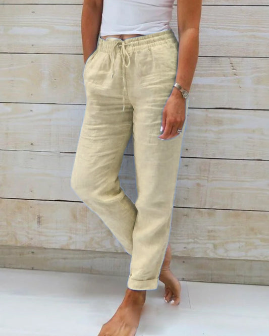 Bequeme Freizeithosen Damen Mit Elastischem Bund, Maßgeschneiderte Casualhose Für Den Ganzen Tag-1