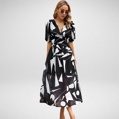 Elegantes Bedrucktes Midi Kleid – Vielseitiges Sommerkleid Midi Für Arbeit Und Feste