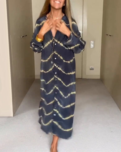 Leichtes V-Ausschnitt Damenkleid, Atmungsaktives Sommerkleid mit Entspannter Passform für Bequeme Outfits