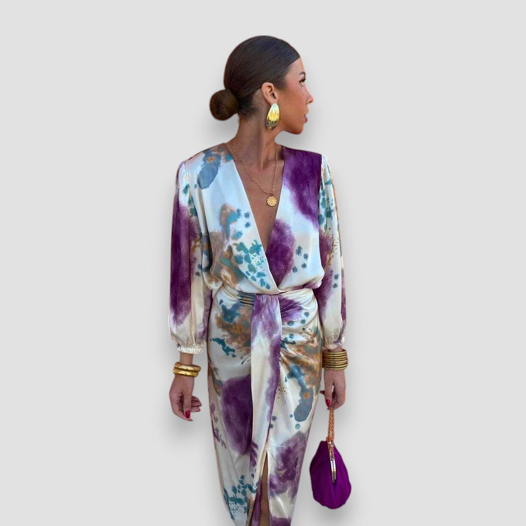 Variant image for Elegantes V-Ausschnitt Cocktailkleid für Damen, Figurbetontes Kleid für Hochzeiten und besondere Anlässe-1