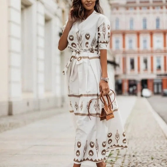 Stilvolles Damen Sommerkleid Midi mit Einzigartigem Muster für Vielseitige Anlässe