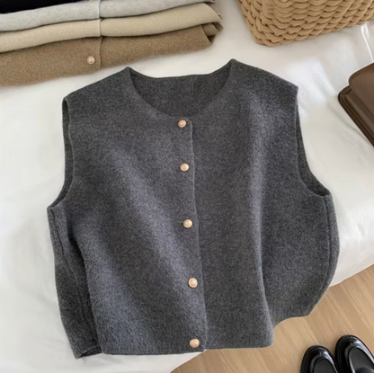 Gestrickte Ärmelose Weste Damen - Weiche Baumwollmischung Für Stilvolle Herbstlooks-4