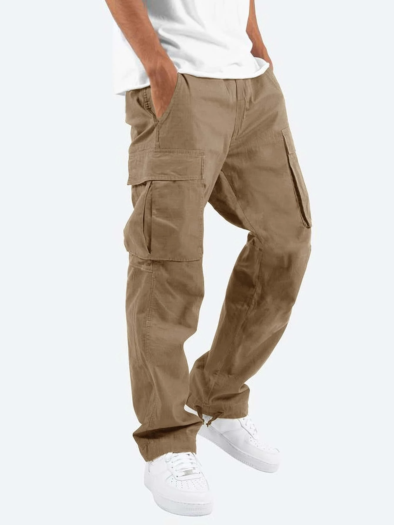 Men’s Utility Cargo Pants Casual Straight-Leg Fit for Everyday Wear