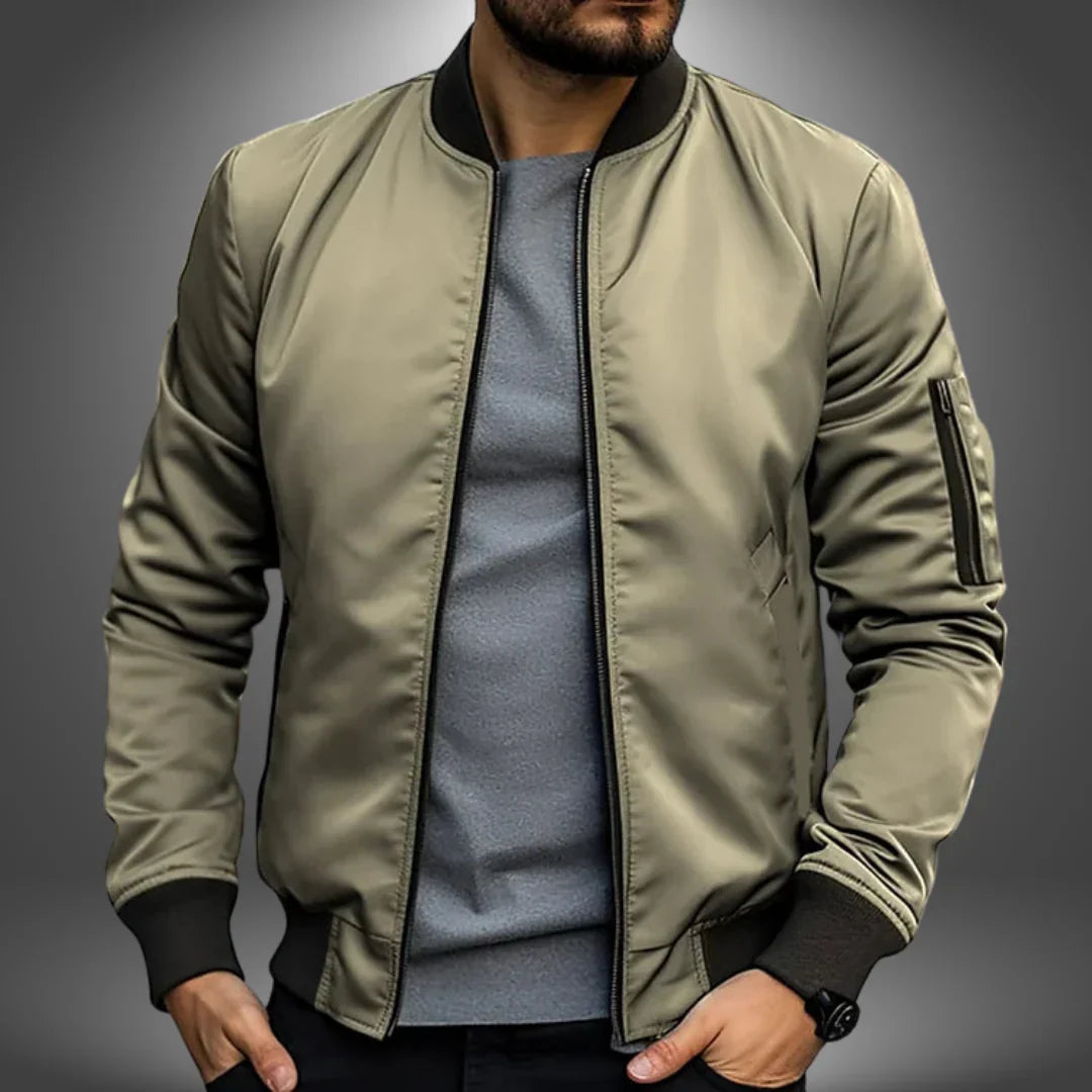 Men’s Slim Fit Bomber Jacket Modern Casual Windbreaker Style