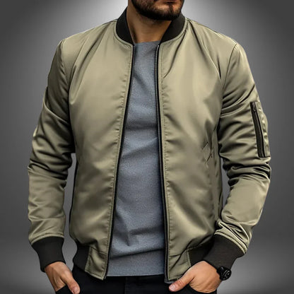Men’s Slim Fit Bomber Jacket Modern Casual Windbreaker Style