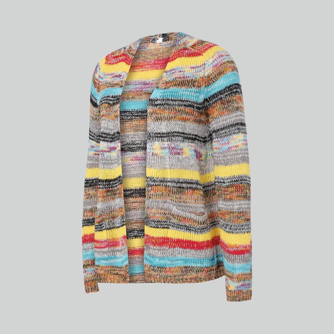 Strickjacke Damen Langarm Gestreifter Cardigan für Herbst Winter - Bequeme und Vielseitige Bekleidung-3