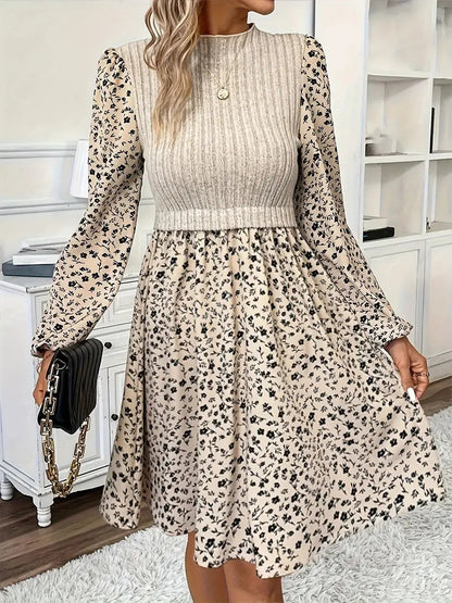 Elegantes Blumendruckkleid Mit Langen Ärmeln Für Damen – Festliche Kleider Für Sommerliche Anlässe