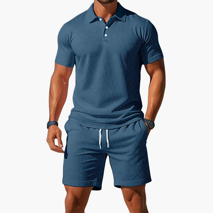 Men’s Polo & Shorts Set Smart-Casual Matching Summer Outfit