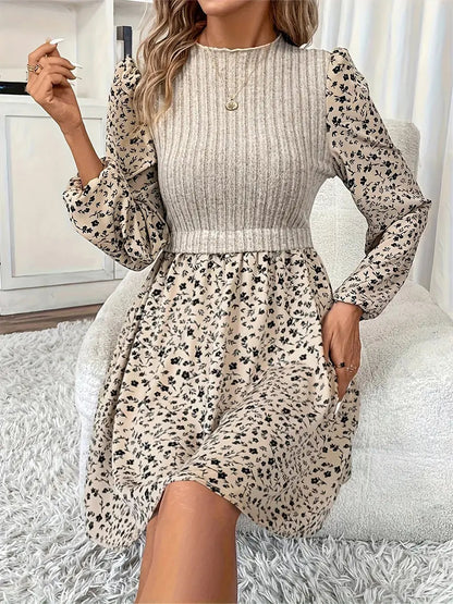 Elegantes Blumendruckkleid Mit Langen Ärmeln Für Damen – Festliche Kleider Für Sommerliche Anlässe