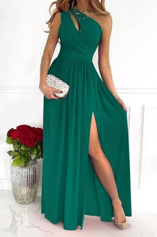 Elegantes One-Shoulder-Abendkleid Schwarz, Knielanges Kleid Für Hochzeitsgäste, Abendkleider Kurz