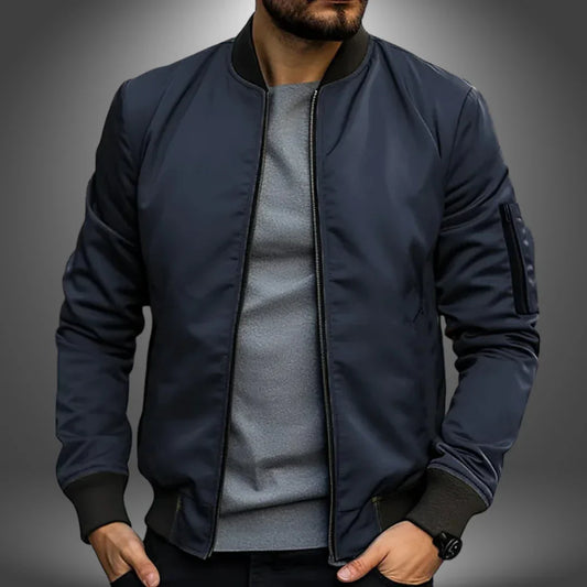 Men’s Slim Fit Bomber Jacket Modern Casual Windbreaker Style