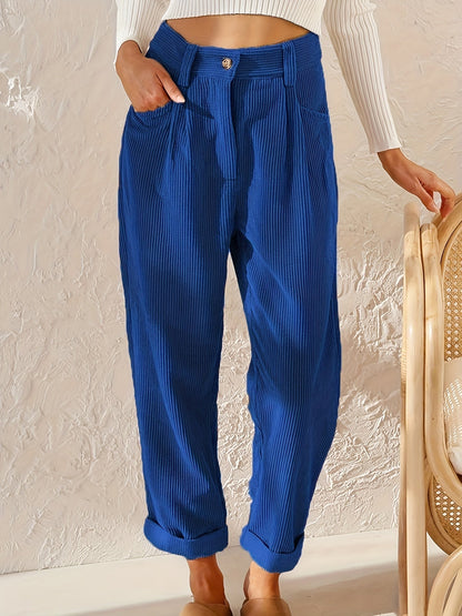 Hohe Taille Casual Damenhosen - Weicher Stoff, Bequeme Passform, Größen S bis 3XL, Vielseitig Kombinierbar-6