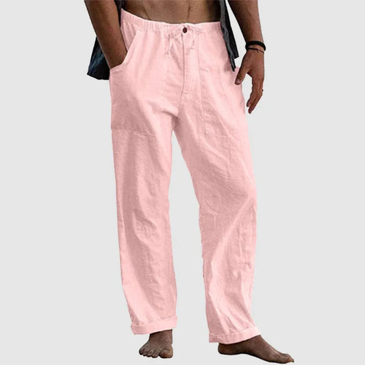 Leinenhose Damen Mit Verstellbarem Taillenkordelzug, Entspannte Sommerhose, Atmungsaktiv und Pflegeleicht-1