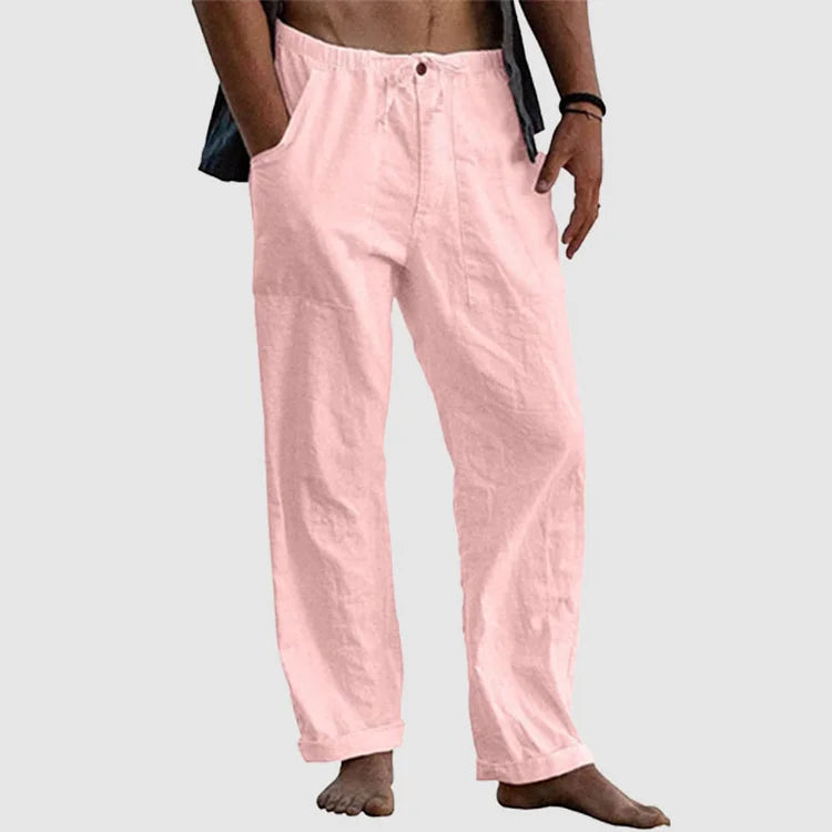 Leinenhose Damen Mit Verstellbarem Taillenkordelzug, Entspannte Sommerhose, Atmungsaktiv und Pflegeleicht-2