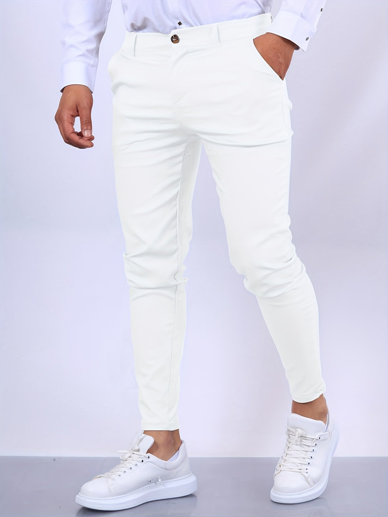 Slim Fit Business Casual Herren Hosen, Hochwertiger Stoff, Maßgeschneidertes Design für Elegante Anlässe-1