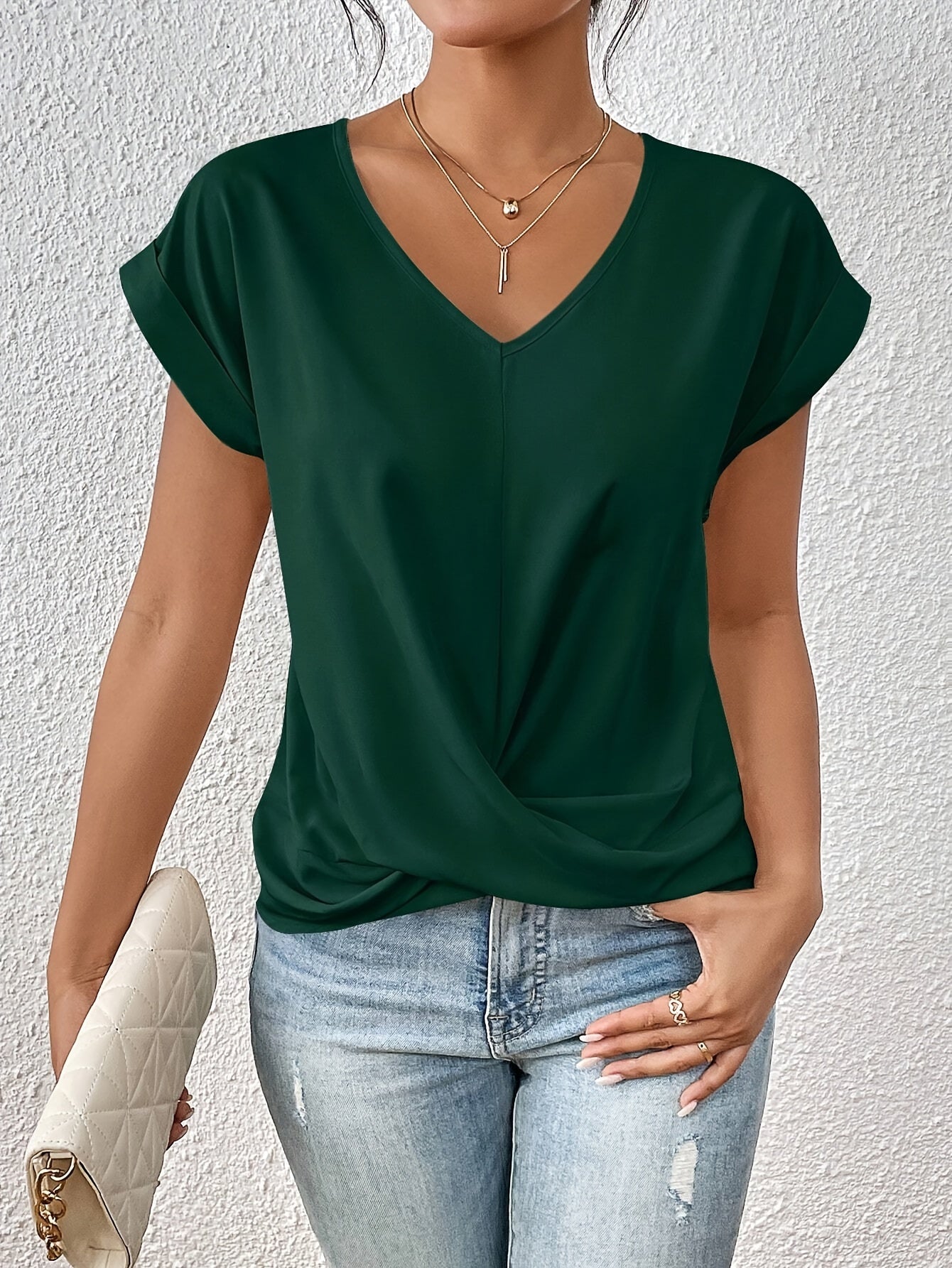 Damen T-Shirt Mit Herzausschnitt – Weicher, Atmungsaktiver Stoff Für Täglichen Komfort – Oberteile Damen-4