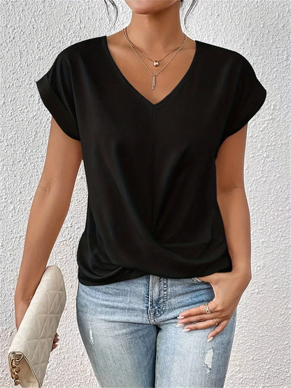 Variant image for Damen T-Shirt Mit Herzausschnitt – Weicher, Atmungsaktiver Stoff Für Täglichen Komfort – Oberteile Damen-19
