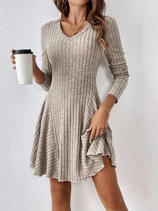 Vielseitiges Damenkleid Mit Langen Ärmeln Für Festliche Und Informelle Anlässe, Bequeme Passform, Weicher Stoff