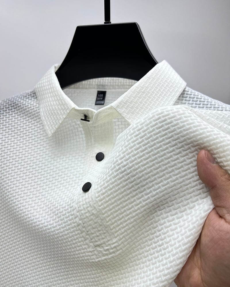 Luxus Herren Polohemd, Atmungsaktives Poloshirt Langarm für Optimalen Komfort, Klassische Passform-1