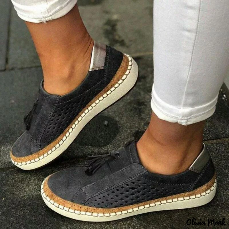 Mokassins Damen, Bequeme Slip-On-Schuhe mit Niedrigem Absatz, Elegante Mokassins für Jeden Anlass-6