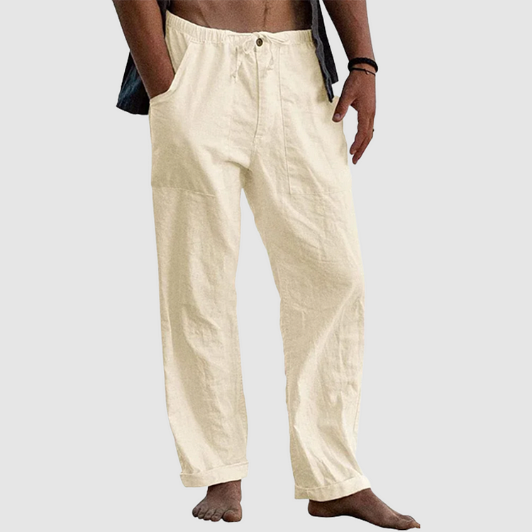 Variant image for Leinenhose Damen Mit Verstellbarem Taillenkordelzug, Entspannte Sommerhose, Atmungsaktiv und Pflegeleicht-38