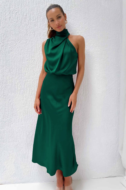 Variant image for Langes Satin Halterneck Abendkleid Für Hochzeiten Und Elegante Anlässe-36