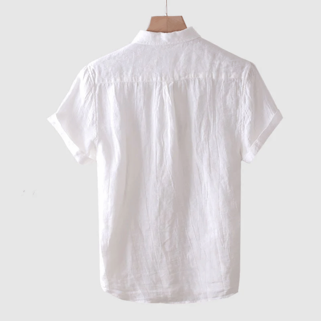 Herren Kurzarm Leinenhemd – Leichtes, Atmungsaktives Design Für Freizeit- Und Strandkleidung-4