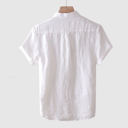 Herren Kurzarm Leinenhemd – Leichtes, Atmungsaktives Design Für Freizeit- Und Strandkleidung-4