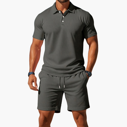 Men’s Polo & Shorts Set Smart-Casual Matching Summer Outfit