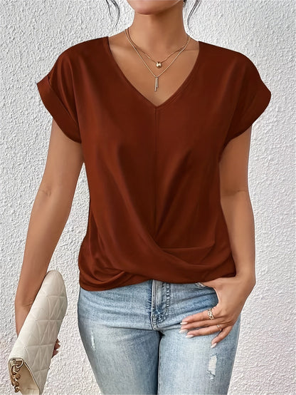 Variant image for Damen T-Shirt Mit Herzausschnitt – Weicher, Atmungsaktiver Stoff Für Täglichen Komfort – Oberteile Damen-28